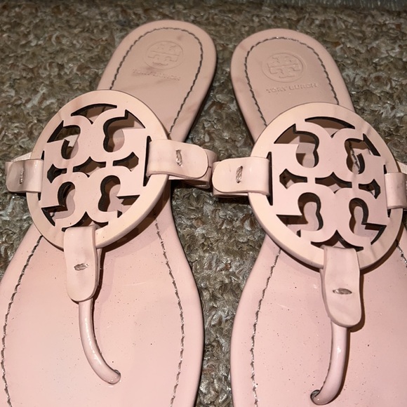 Tory Burch Miller Sandals Sea Shell Pink Patent Leather - Picture 3 of 6